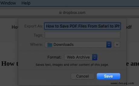So laden Sie PDF-Dateien von Safari auf iPhone, iPad und Mac herunter 