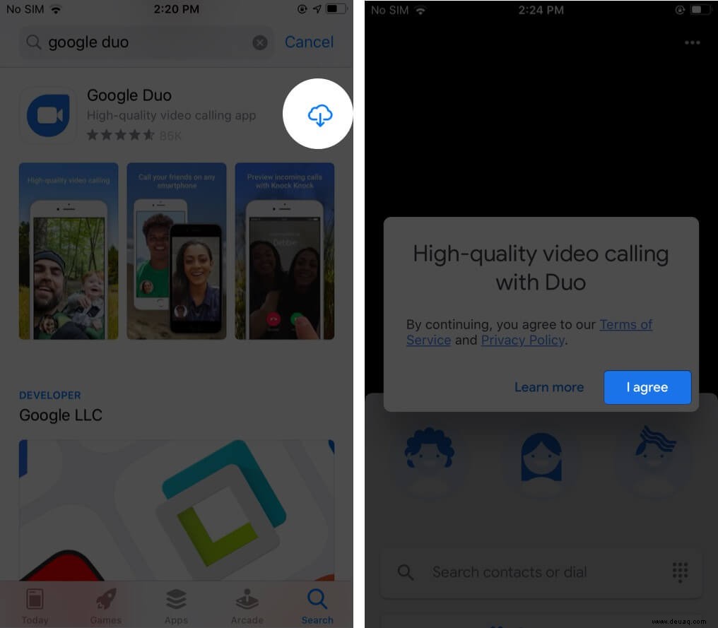 So verwenden Sie Google Duo auf iPhone und iPad 