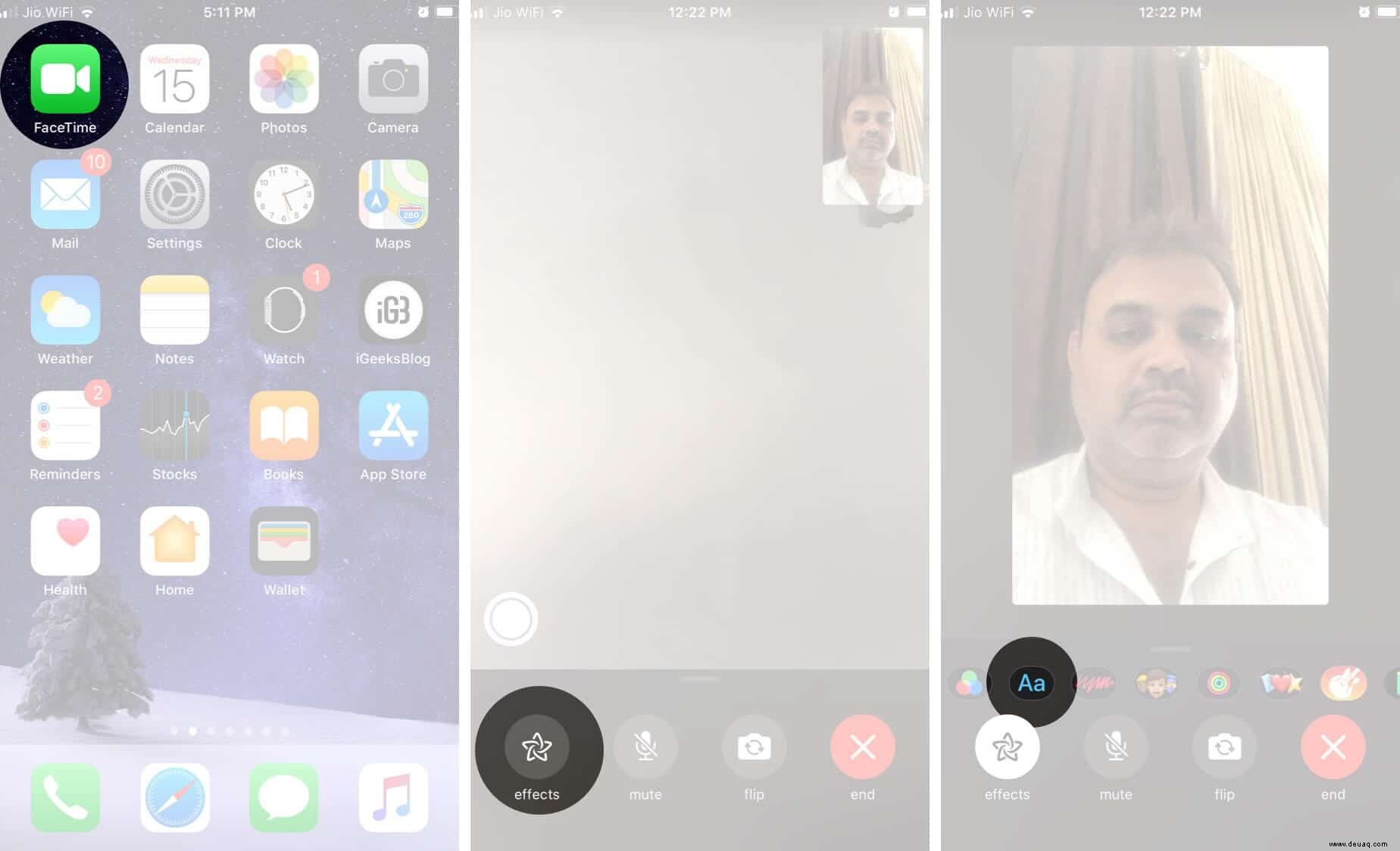 So verwenden Sie FaceTime-Effekte auf iPhone und iPad 