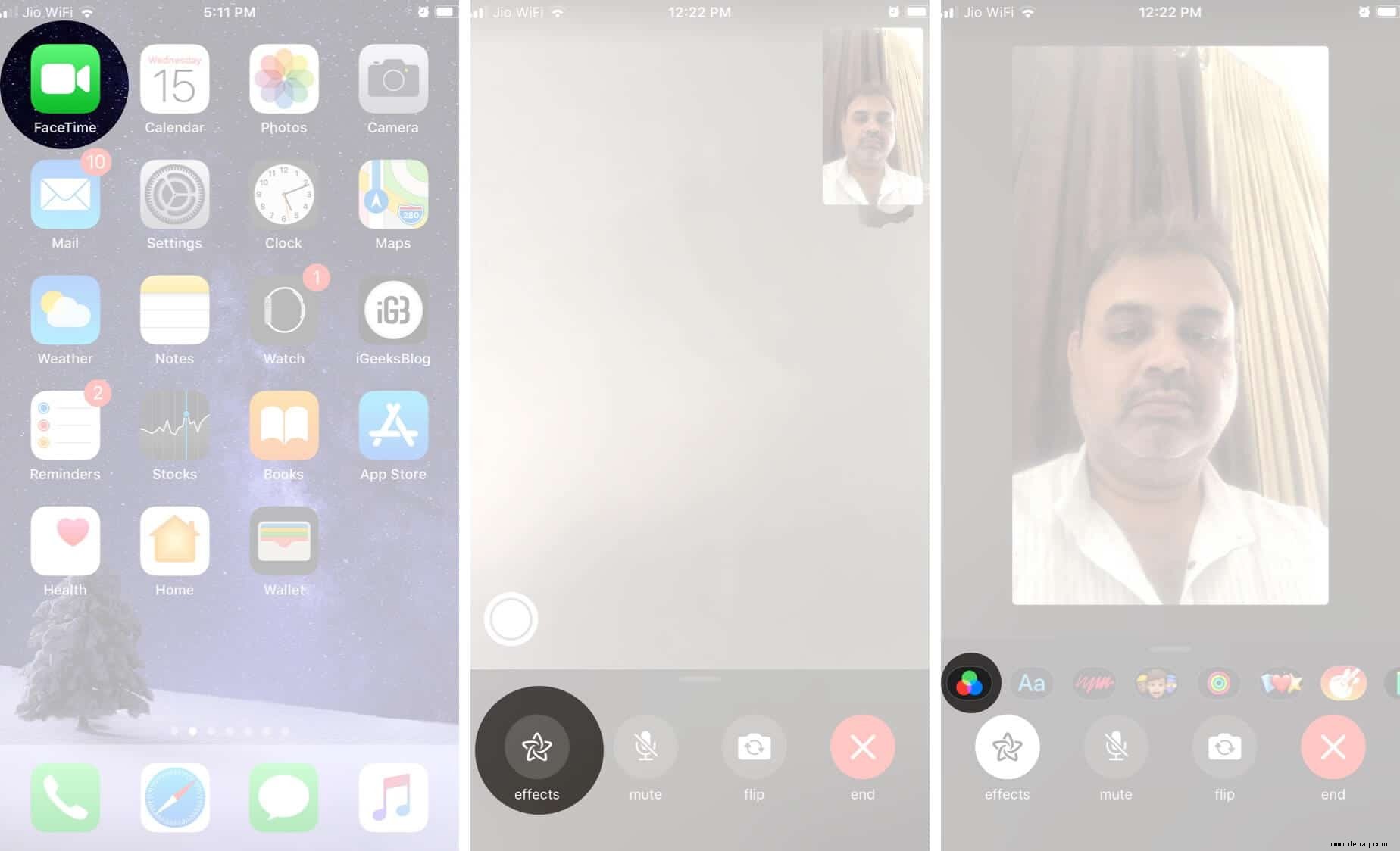 So verwenden Sie FaceTime-Effekte auf iPhone und iPad 