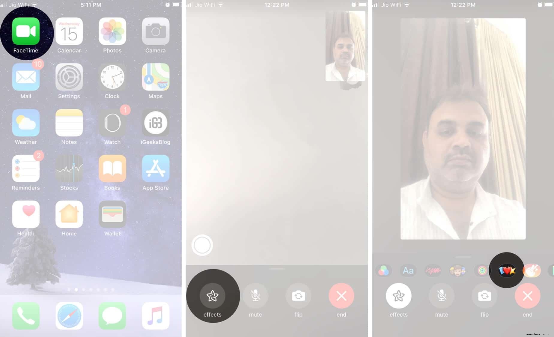 So verwenden Sie FaceTime-Effekte auf iPhone und iPad 