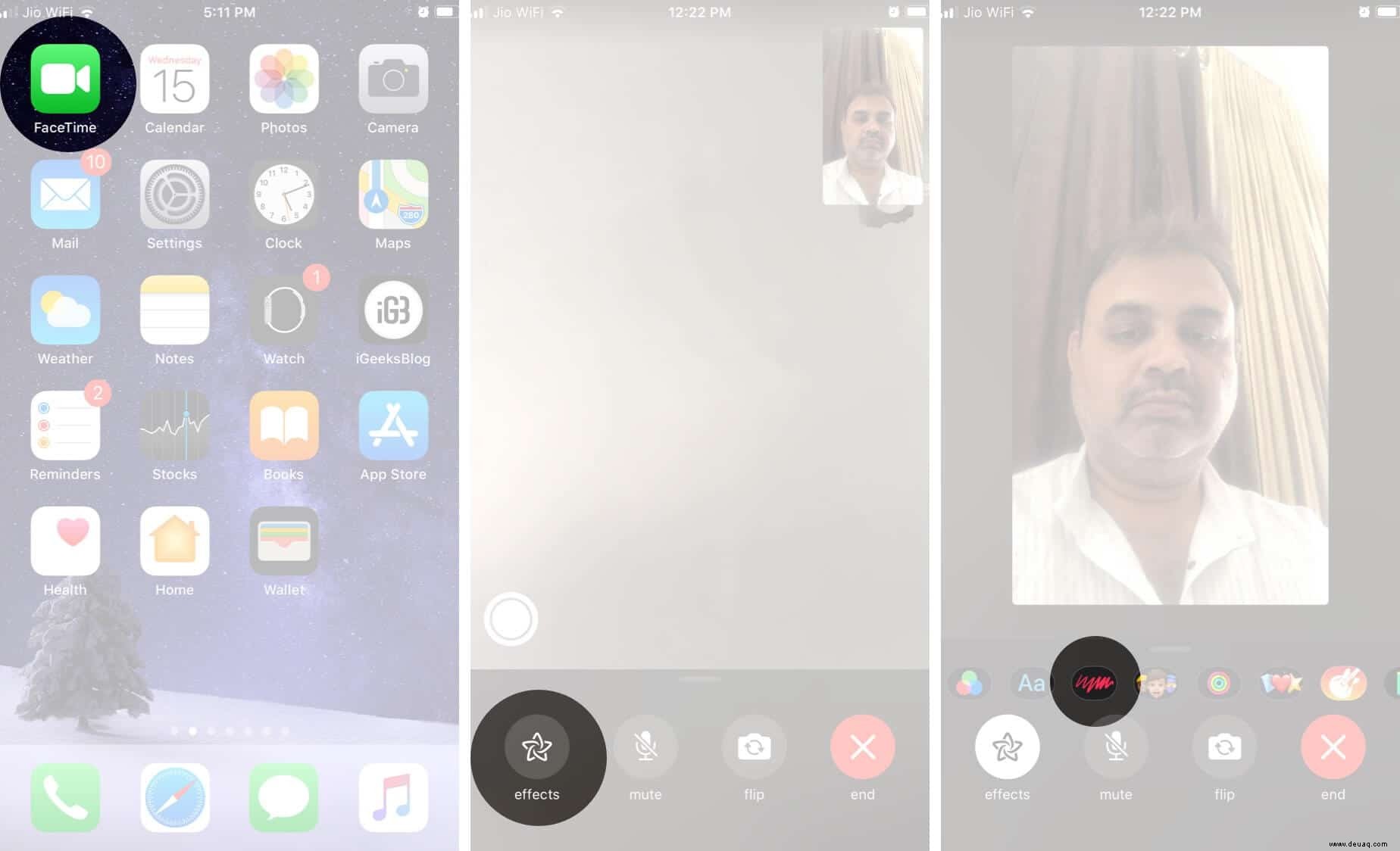 So verwenden Sie FaceTime-Effekte auf iPhone und iPad 