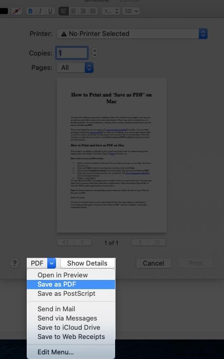 So speichern Sie ein Dokument als PDF auf dem Mac mit 5 einfachen Schritten 