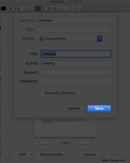 So speichern Sie ein Dokument als PDF auf dem Mac mit 5 einfachen Schritten 