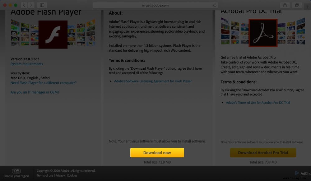 So installieren Sie Adobe Flash Player kostenlos auf dem Mac 