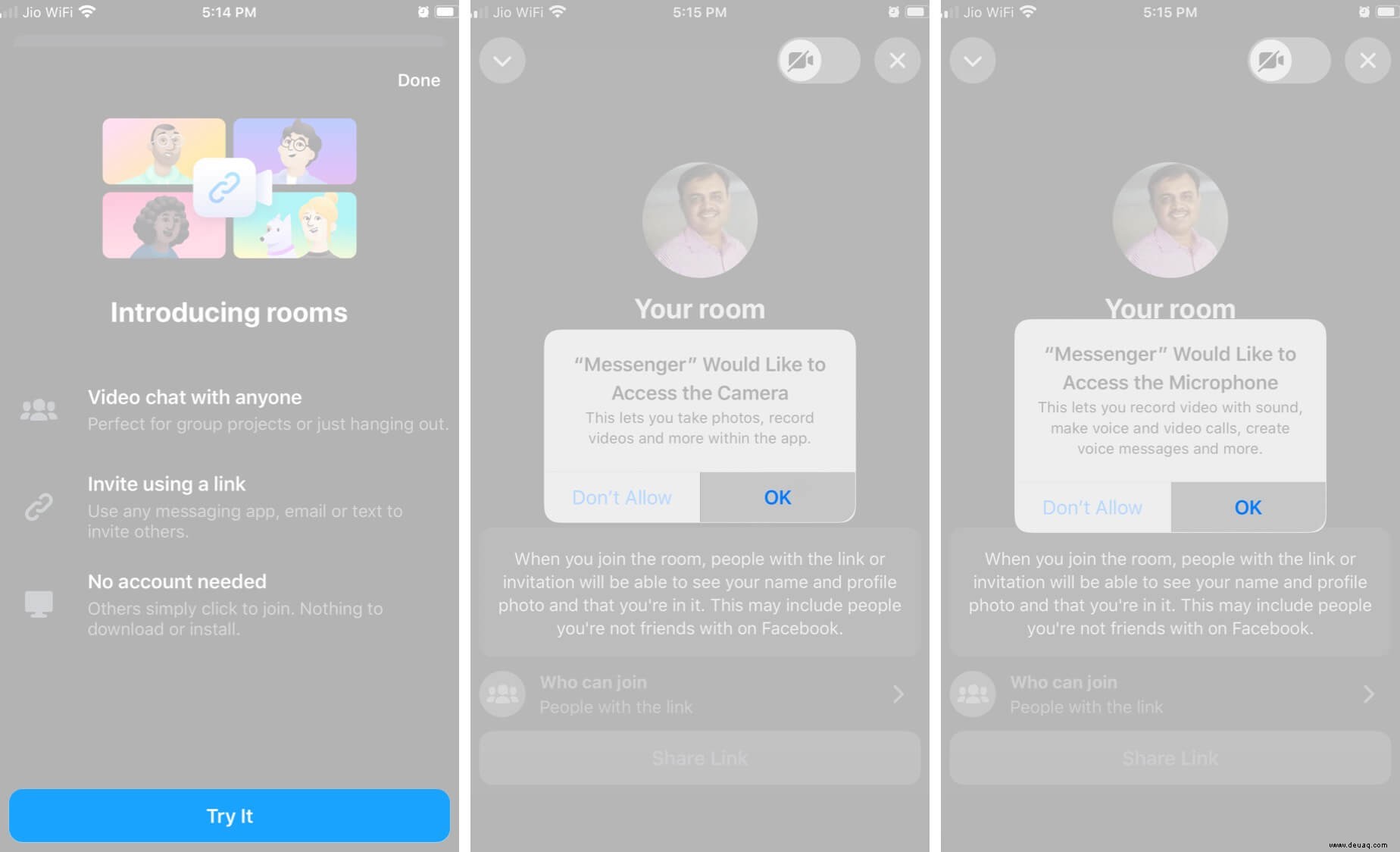 So verwenden Sie Facebook Messenger Rooms auf iPhone, iPad und Mac 