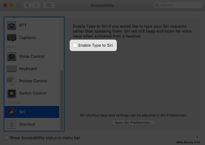 So aktivieren Sie Type to Siri auf dem Mac 