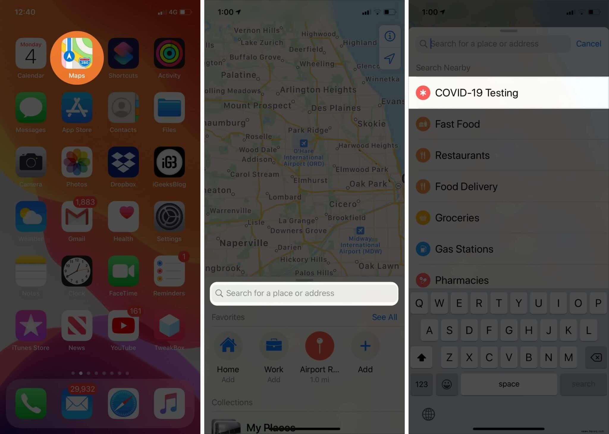 So finden Sie COVID-19-Teststandorte in Apple Maps 