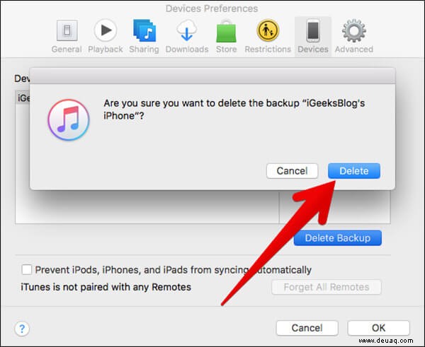 So löschen Sie das iPhone-Backup von Mac und Computer 