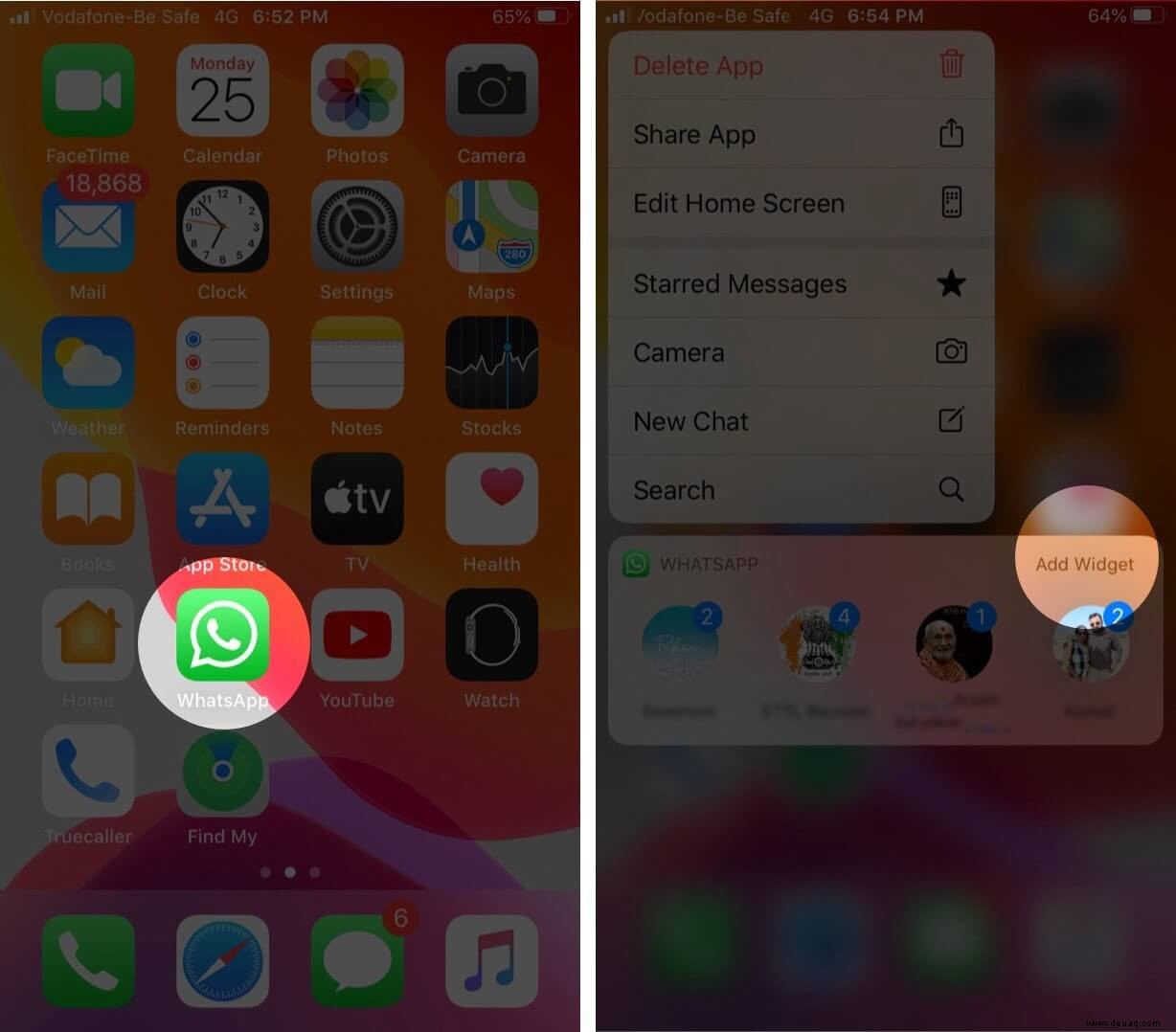 So fügen Sie das WhatsApp-Widget zum iPhone-Sperrbildschirm hinzu 