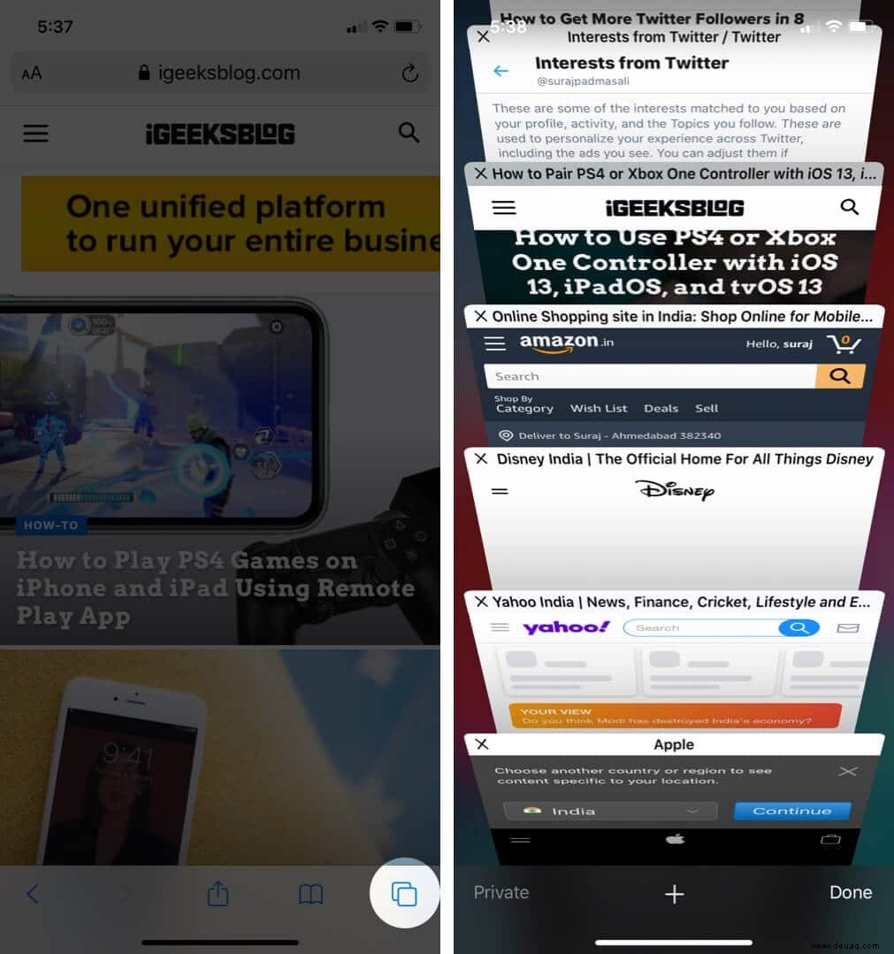 So deaktivieren Sie Safari Private Browsing auf iPhone und iPad in iOS 14 