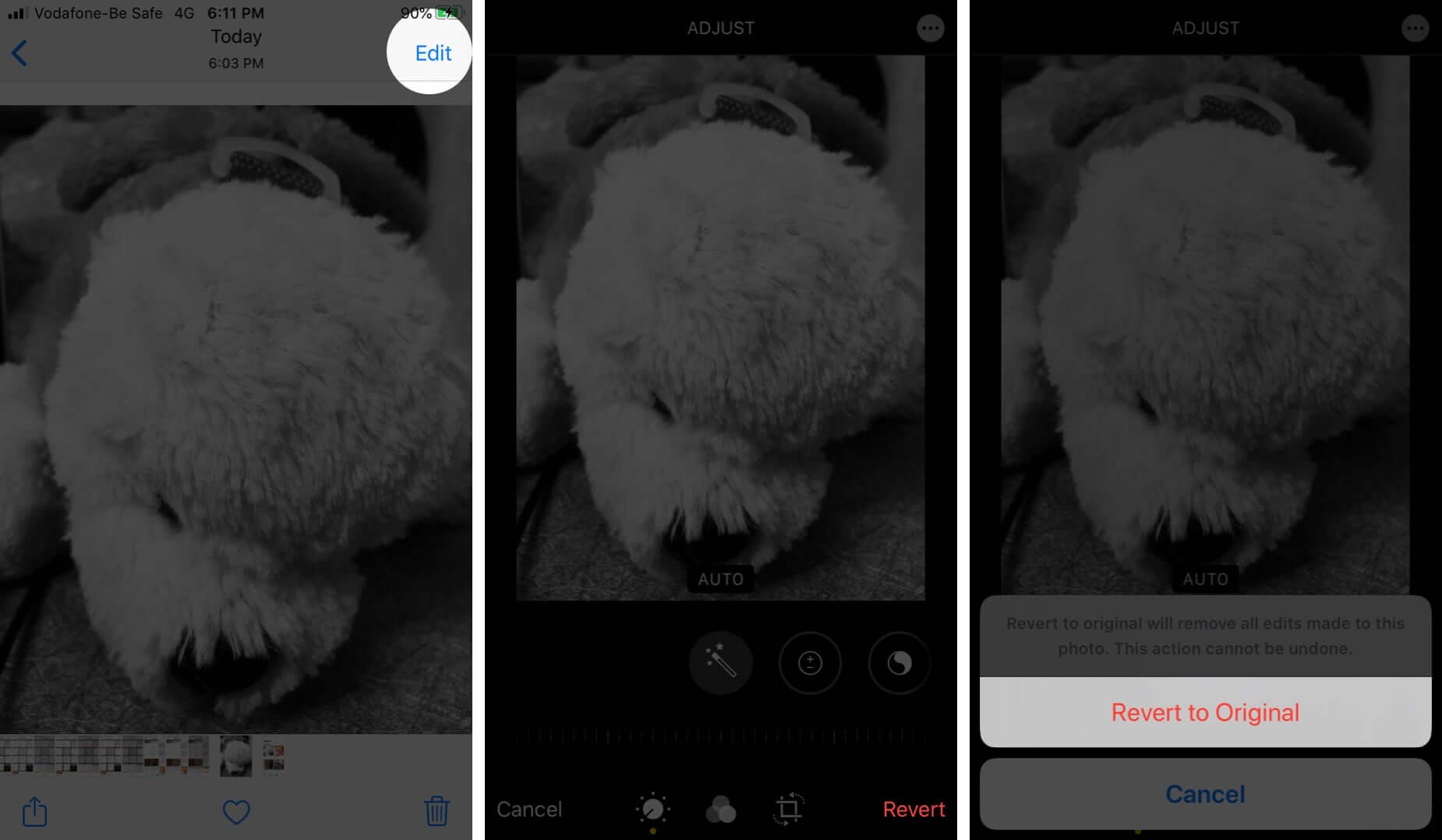 So entfernen Sie Filter und Effekte aus Fotos auf dem iPhone 