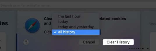 So löschen Sie den Safari-Cache, den Verlauf und Cookies auf dem Mac 