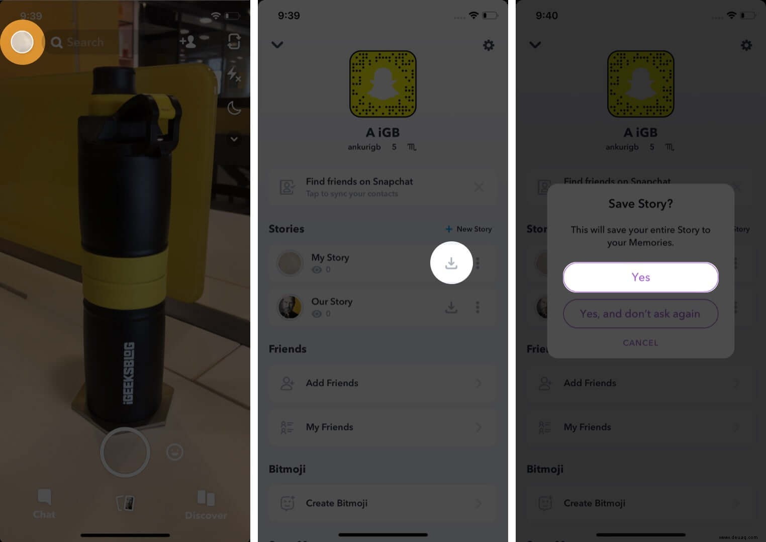 So löschen Sie Snapchat Story vom iPhone oder Android 