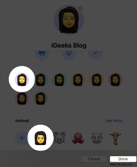 So verwenden Sie Memoji in macOS Big Sur 