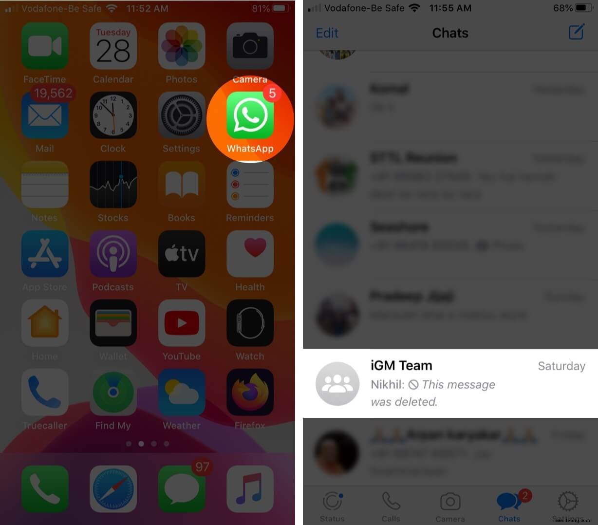 So speichern Sie WhatsApp-Fotos manuell auf der iPhone-Kamerarolle 