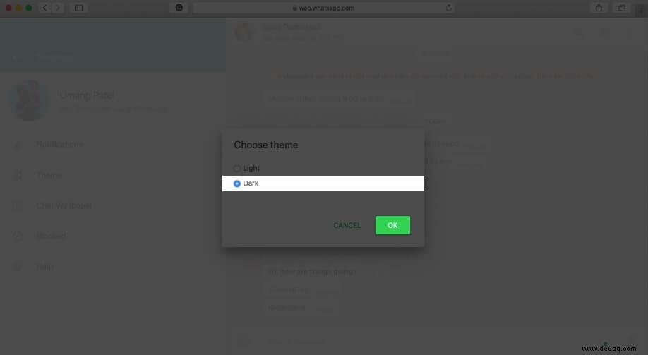 So aktivieren Sie den dunklen Modus von WhatsApp Web 