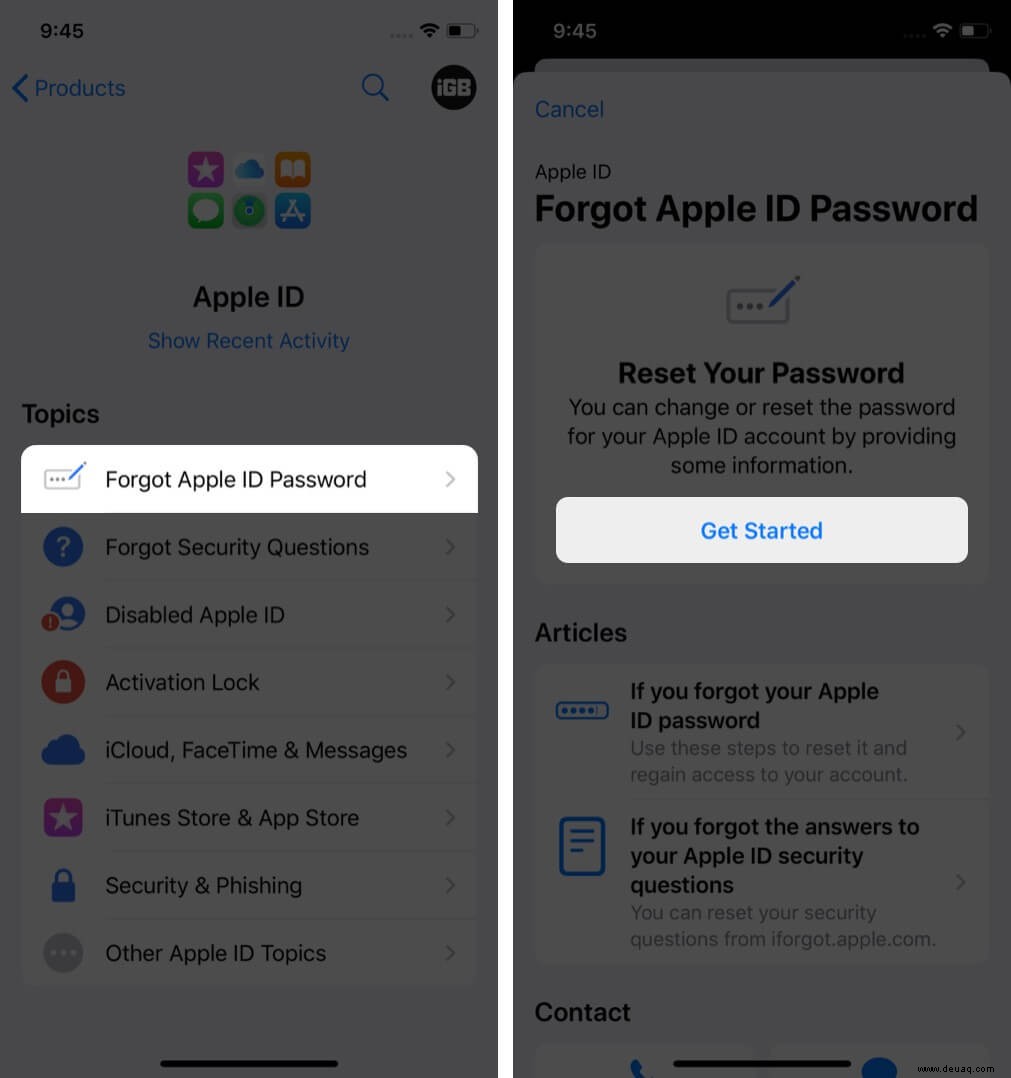 So setzen Sie das Apple ID-Passwort auf iPhone, iPad, Mac oder der Support-App zurück 