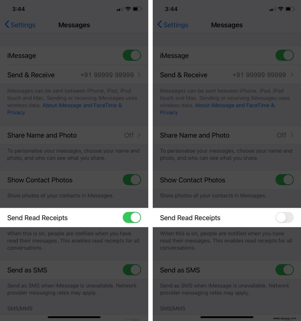 So deaktivieren Sie Lesebestätigungen auf dem iPhone für iMessage 