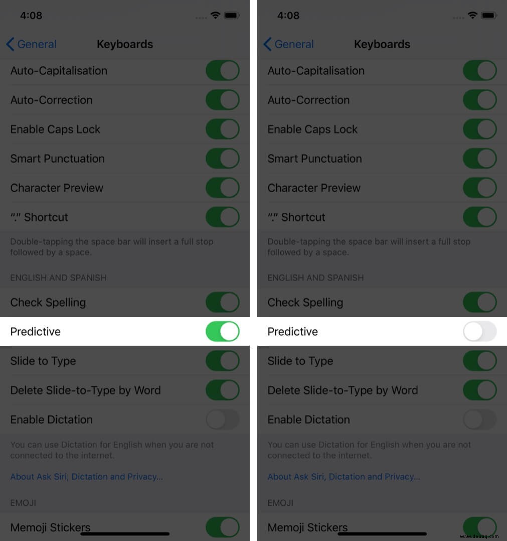 So deaktivieren Sie Textvorhersage auf iPhone und iPad 