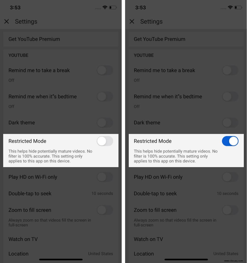 So schalten Sie den eingeschränkten Modus auf YouTube ein oder aus 