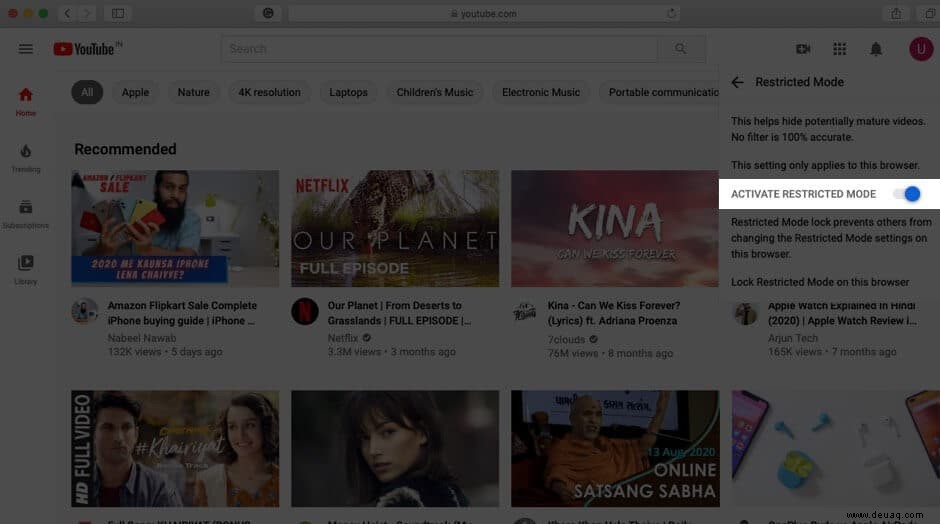 So schalten Sie den eingeschränkten Modus auf YouTube ein oder aus 