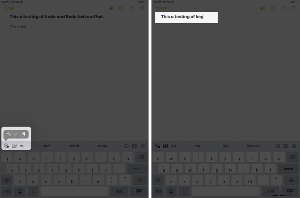 So machen Sie die Eingabe auf iPhone und iPad rückgängig und wiederholen sie 