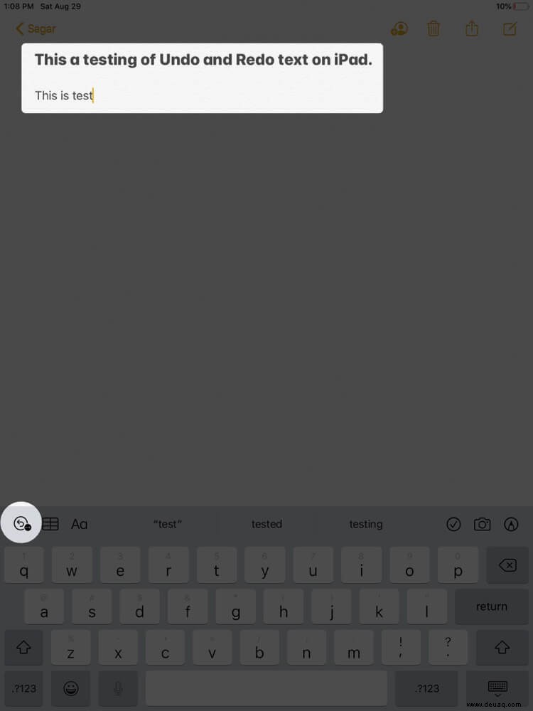So machen Sie die Eingabe auf iPhone und iPad rückgängig und wiederholen sie 
