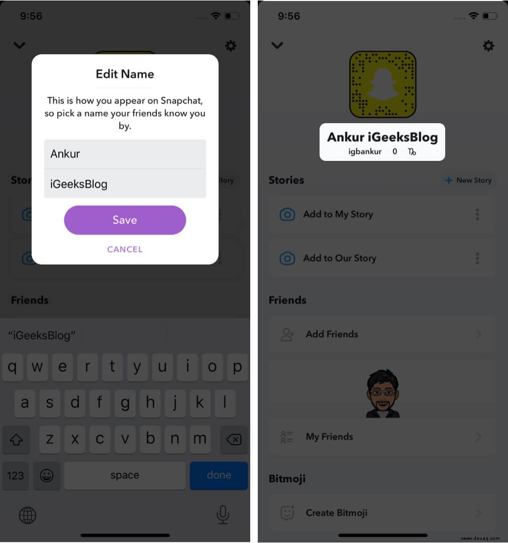 So ändern Sie den Snapchat-Benutzernamen auf dem iPhone 