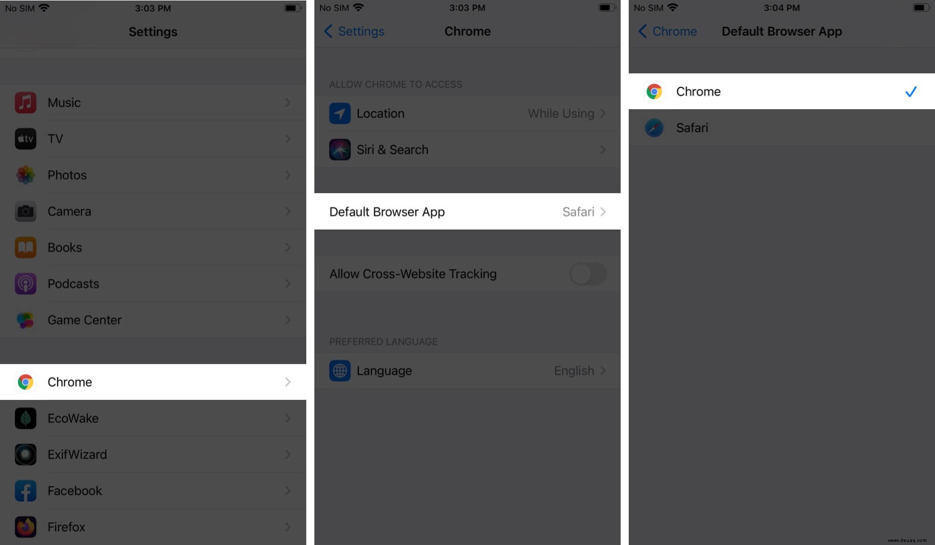 So legen Sie Chrome als Standard-Webbrowser auf dem iPhone fest (iOS 15 oder 14) 