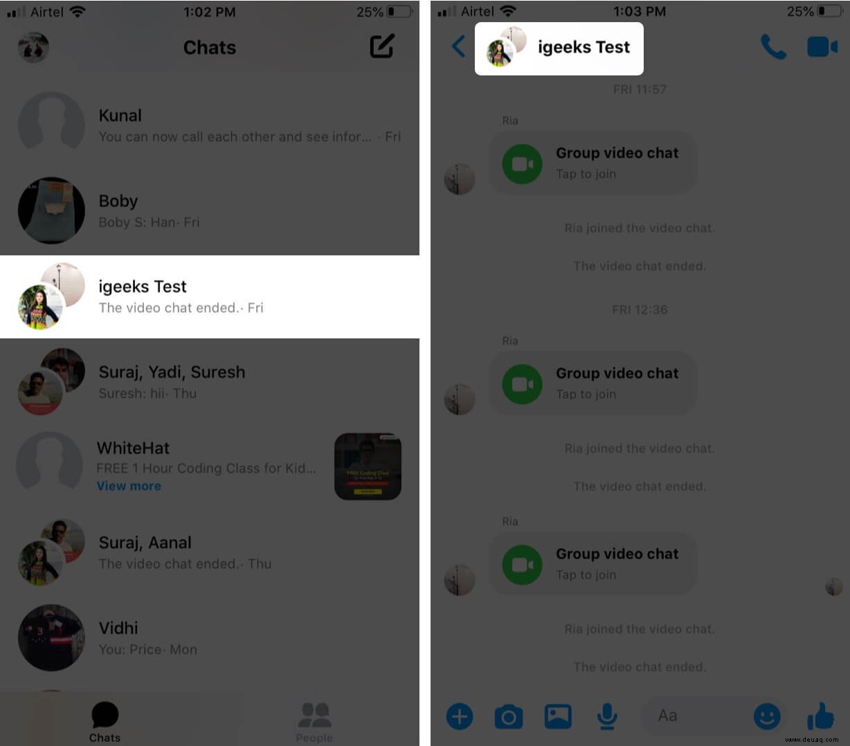 So gruppieren Sie Video-Chats in Facebook Messenger auf iPhone und iPad 