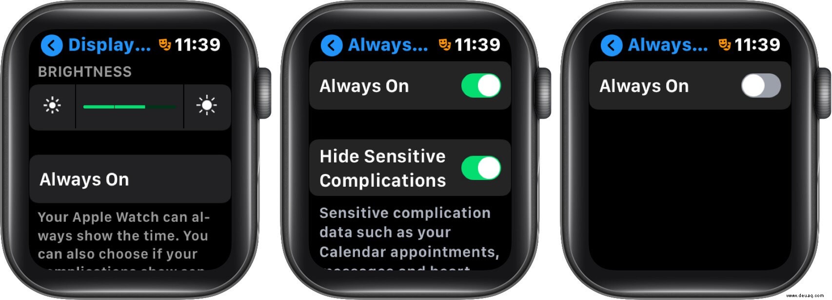 So schalten Sie das Always-On-Display auf der Apple Watch Series 6 und 5 aus 