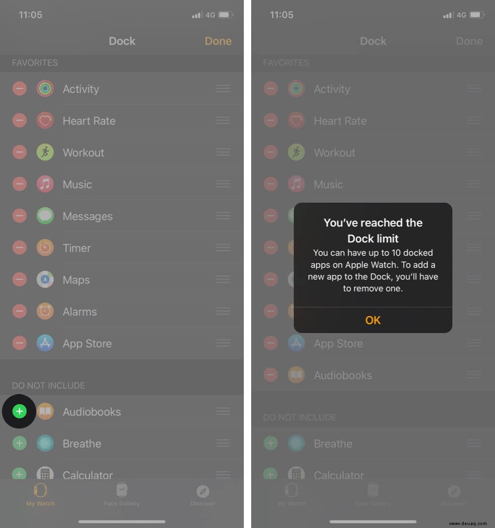 So verwenden Sie das Dock auf Ihrer Apple Watch in watchOS 7 