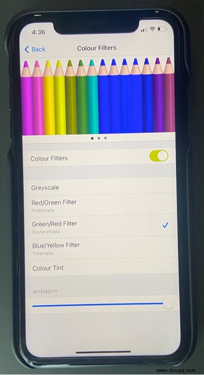 So verwenden Sie Farbfilter auf iPhone und iPad 