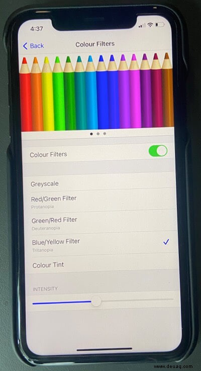 So verwenden Sie Farbfilter auf iPhone und iPad 