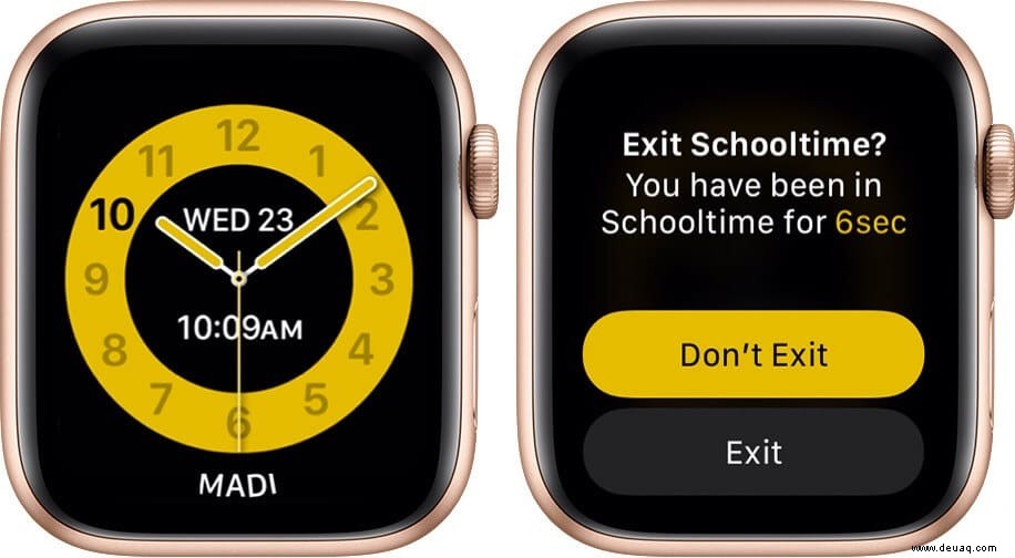 So verwenden Sie die Schulzeit auf der Apple Watch 