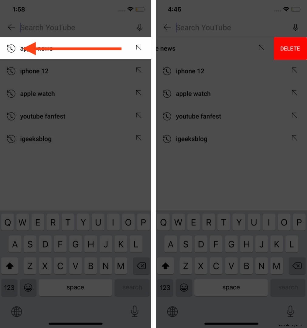 So löschen Sie den YouTube-Such- und Wiedergabeverlauf auf dem iPhone 