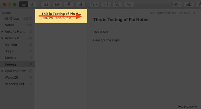 So heften Sie eine Notiz an den Anfang Ihrer Notizenliste auf iPhone, iPad, Mac 