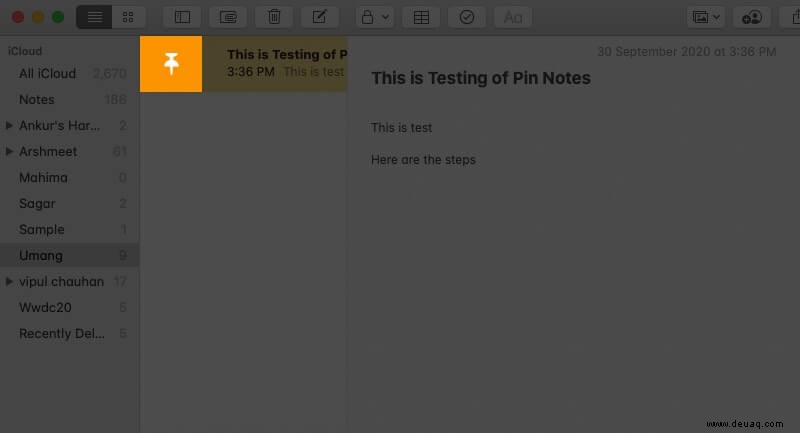 So heften Sie eine Notiz an den Anfang Ihrer Notizenliste auf iPhone, iPad, Mac 