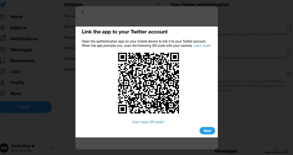 So aktivieren Sie 2FA für Twitter (Zwei-Faktor-Authentifizierung) 