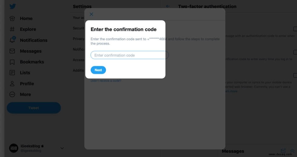 So aktivieren Sie 2FA für Twitter (Zwei-Faktor-Authentifizierung) 