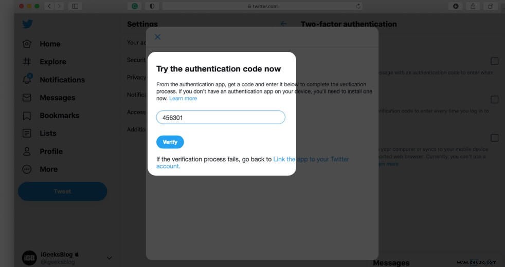 So aktivieren Sie 2FA für Twitter (Zwei-Faktor-Authentifizierung) 
