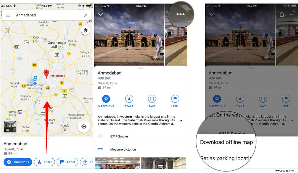 So laden Sie Offline-Karten in Google Maps auf dem iPhone herunter und verwenden sie 
