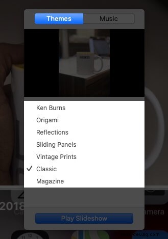 So erstellen Sie eine Diashow auf dem Mac in der Fotos-App 