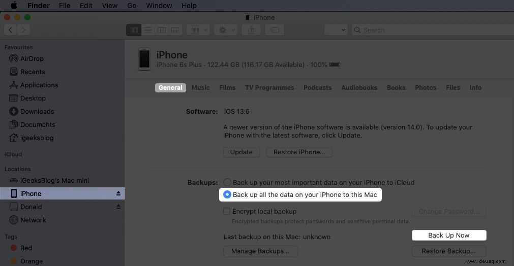 Wie ändere ich den Speicherort der iPhone-Sicherung auf Mac und Windows? 