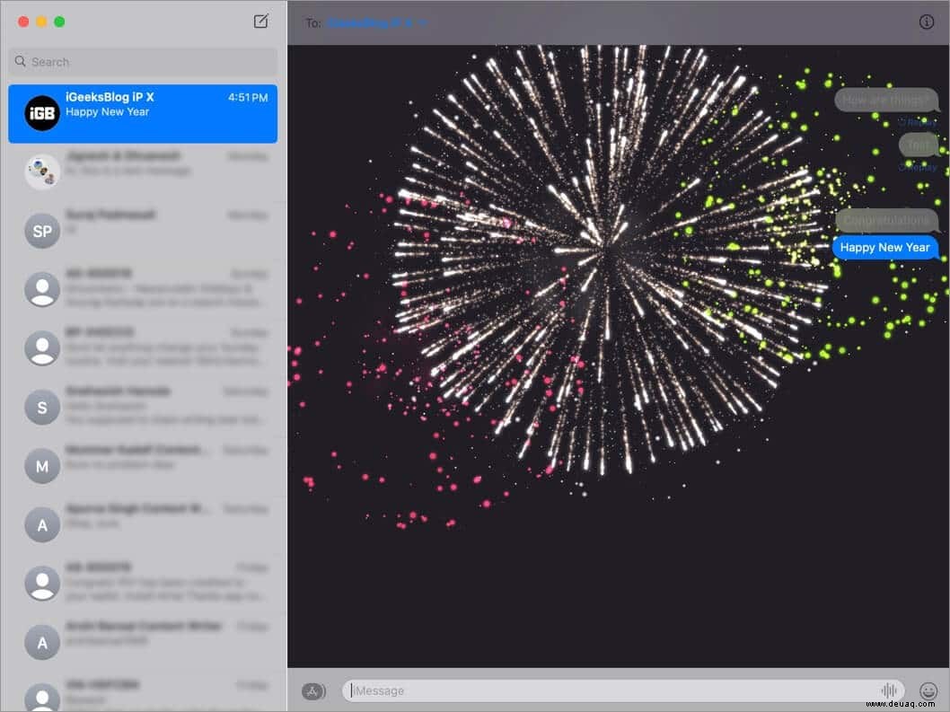 So senden Sie Nachrichten mit Effekten auf dem Mac [macOS Big Sur] 