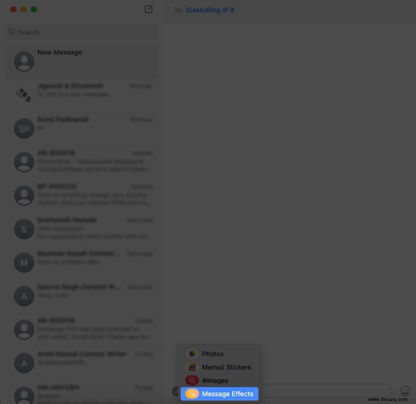 So senden Sie Nachrichten mit Effekten auf dem Mac [macOS Big Sur] 