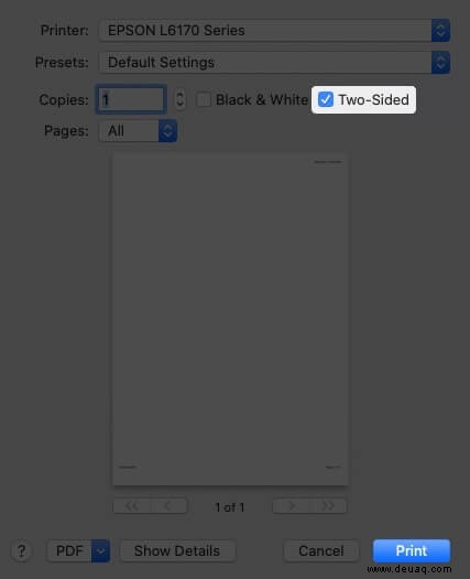 Doppelseitiges Drucken auf dem Mac (2021) 