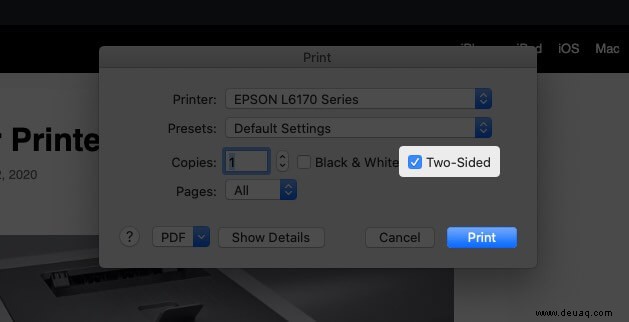 Doppelseitiges Drucken auf dem Mac (2021) 