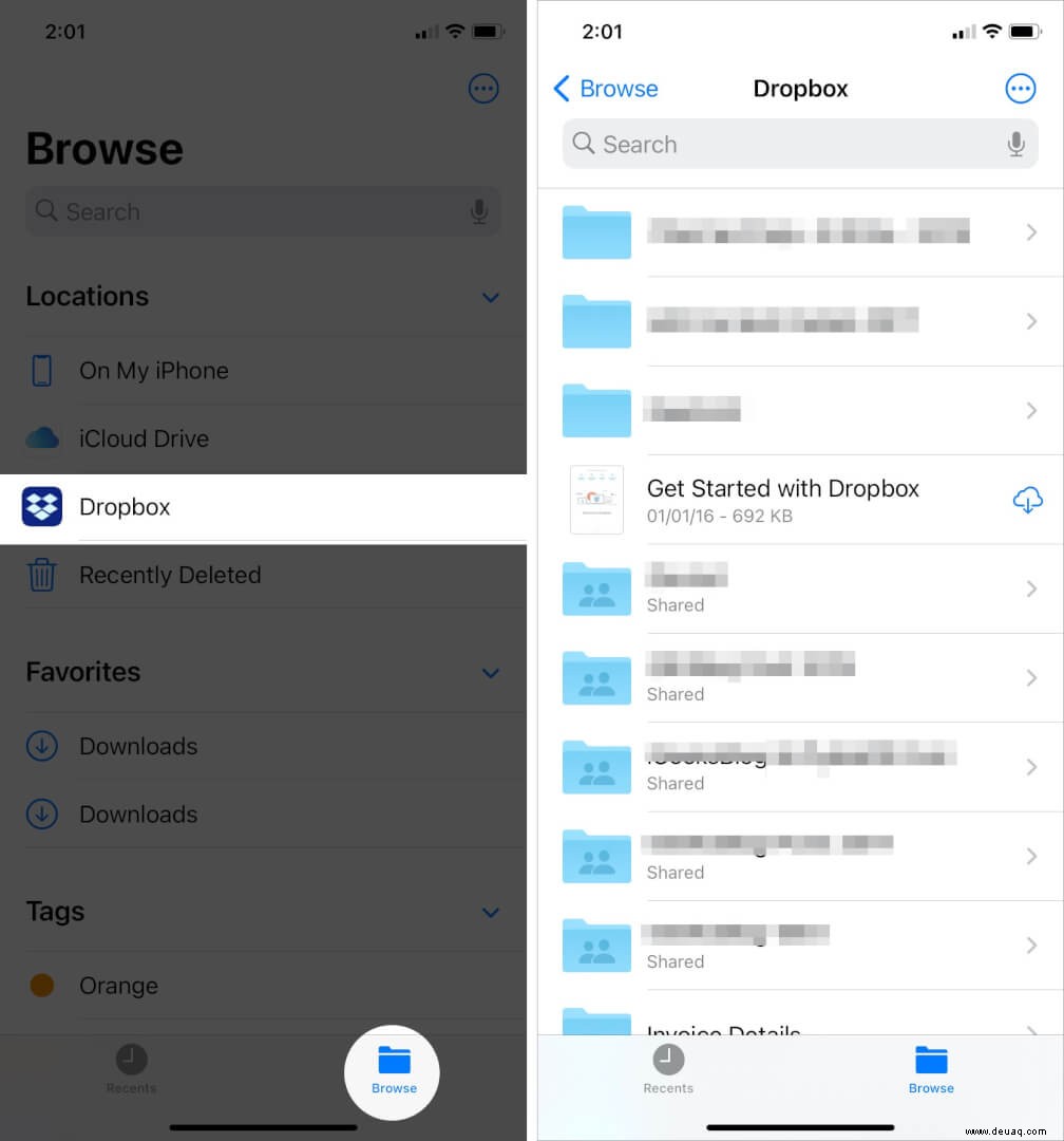 So fügen Sie Dropbox zur Datei-App auf dem iPhone oder iPad hinzu (nur 4 Schritte) 